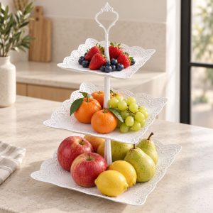 Corbeille à Fruits Carrée à 3 Etages