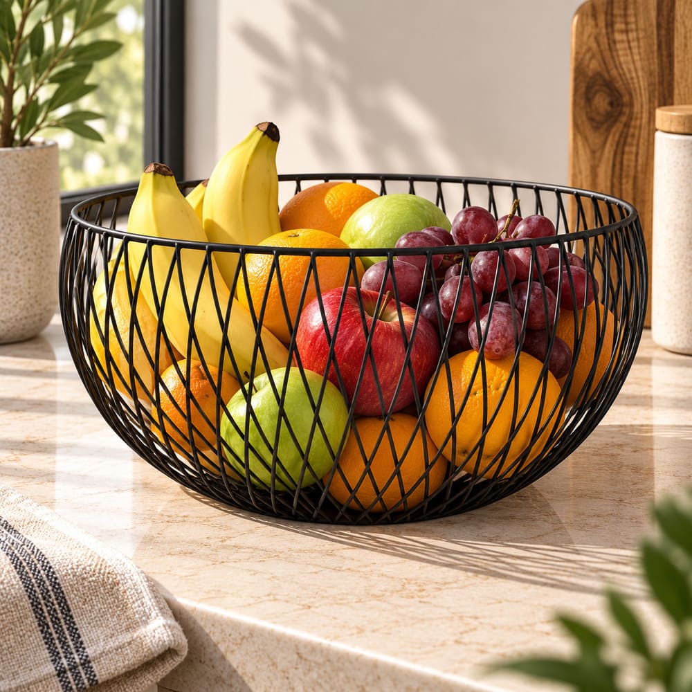 Corbeille à Fruits Design Noir