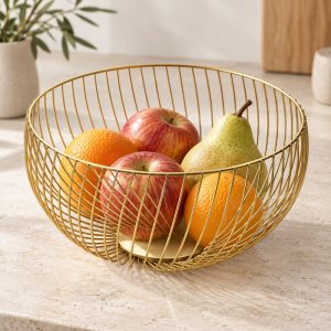 Corbeille à Fruits Dorée Design