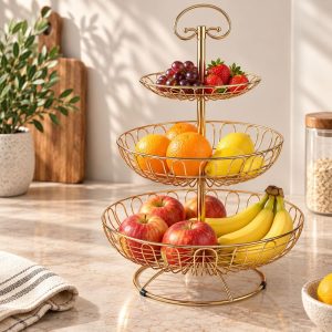 Corbeille à Fruits Fer Doré