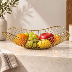 Corbeille à Fruits Inox Doré