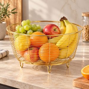 Corbeille à Fruits Inox Or