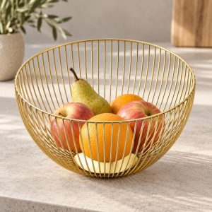 Corbeille à Fruits Moderne Dorée