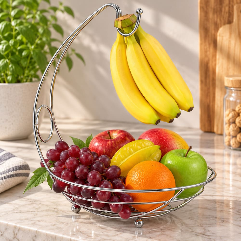 Corbeille à Fruits Porte Banane Chromé