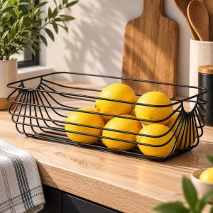Corbeille à Fruits Rectangulaire Design Acier