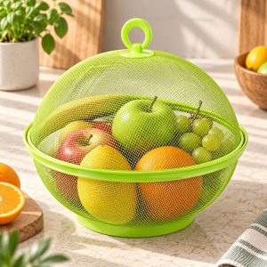 Corbeille à Fruits Verte à Couvercle