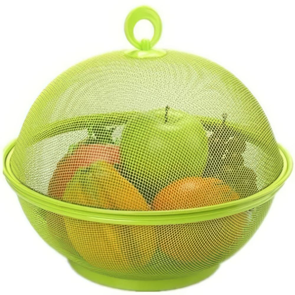 Corbeille à Fruits En Fil De Fer Avec Couvercle - Panier Rangement Ventilé Pour Cuisine, Légumes, Décoration, Couleur Violette