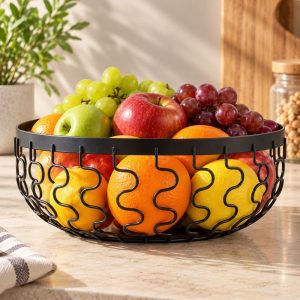 Corbeille à Fruits Noire Design Inox