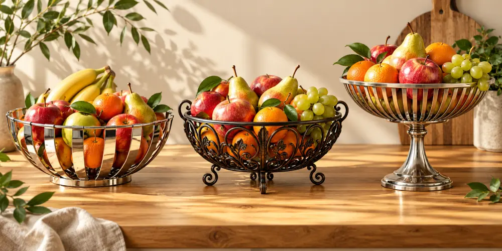 Corbeilles à fruits en métal