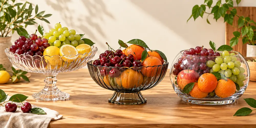Corbeilles à fruits en verre