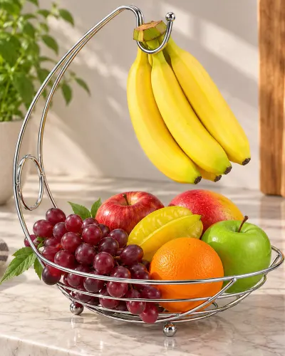 Corbeille à Fruits Porte Banane Chromé